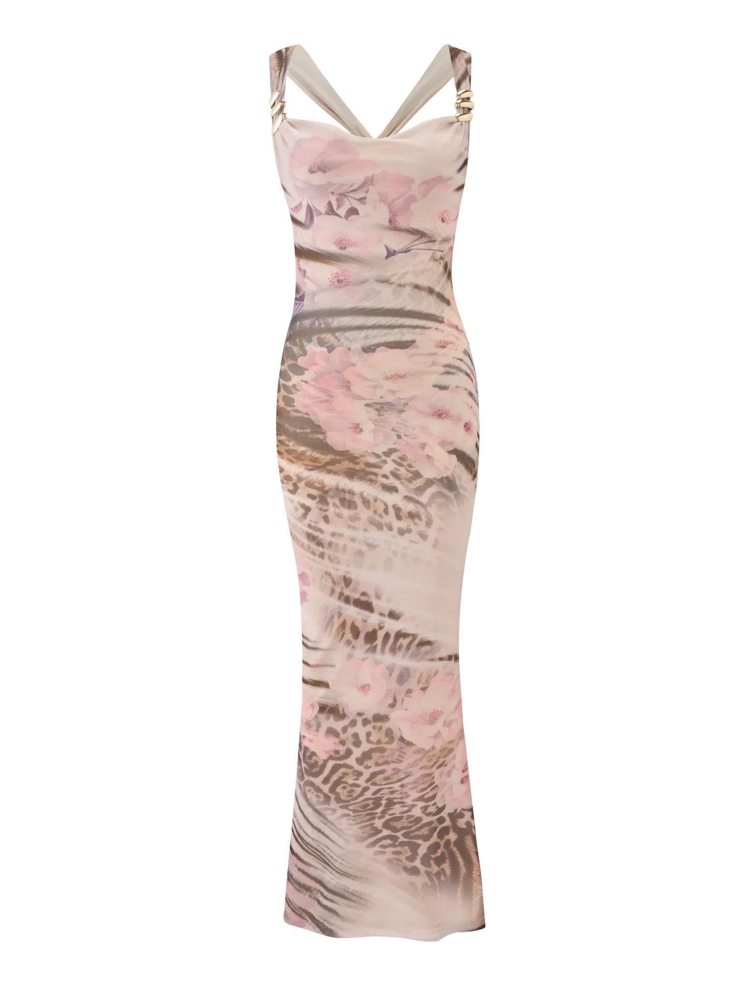 TAMARIN MAXI DRESS MOODY ANIMAL FLORAL