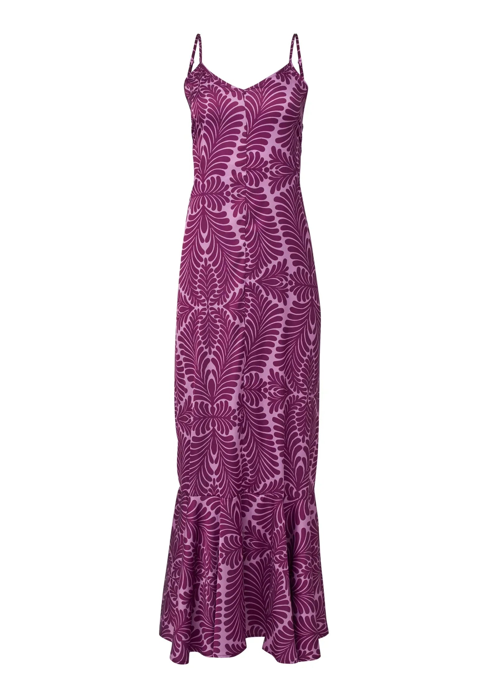 Tassel Tie Back Maxi Dress Purple Multi