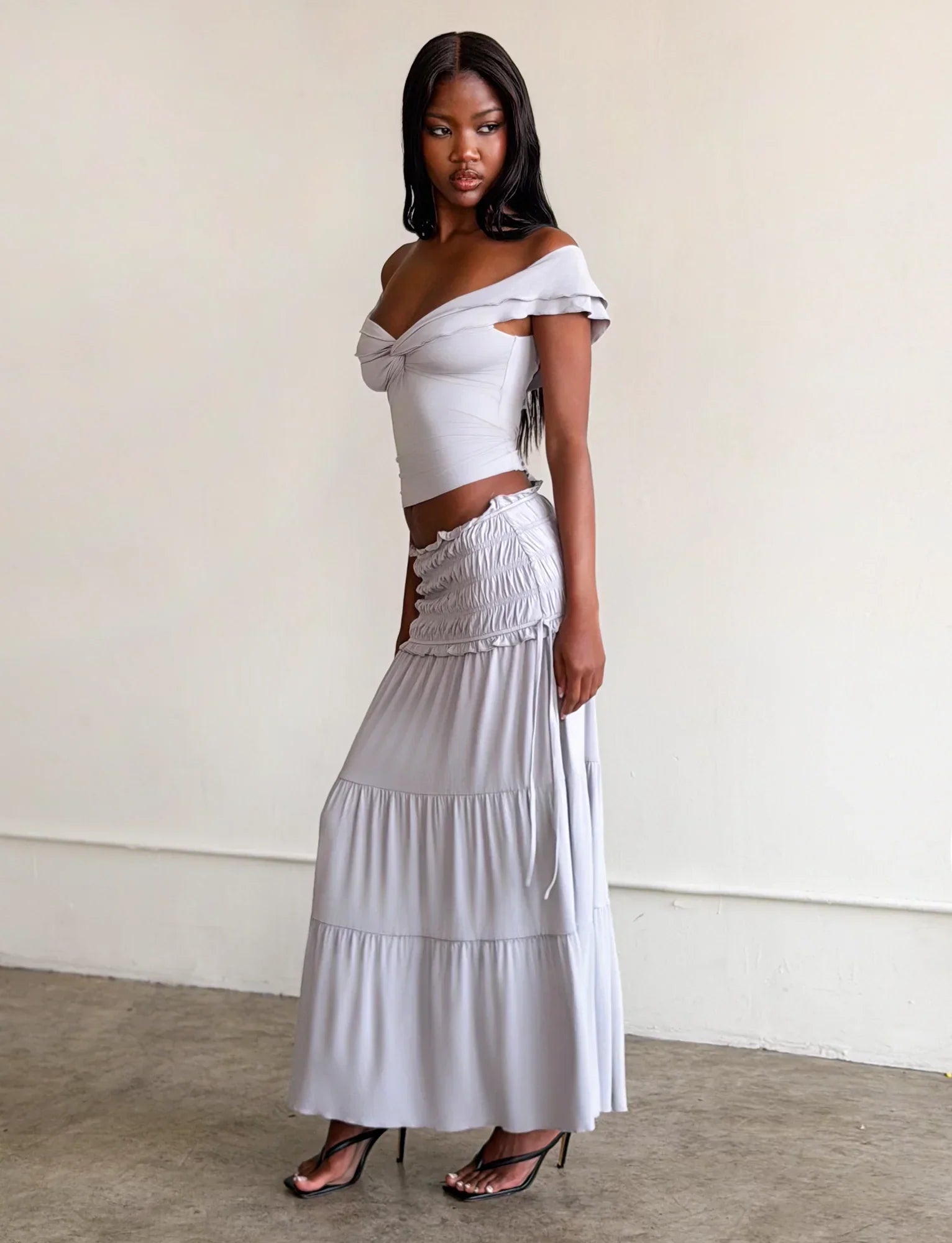 DENALI MAXI SKIRT DOVE GREY