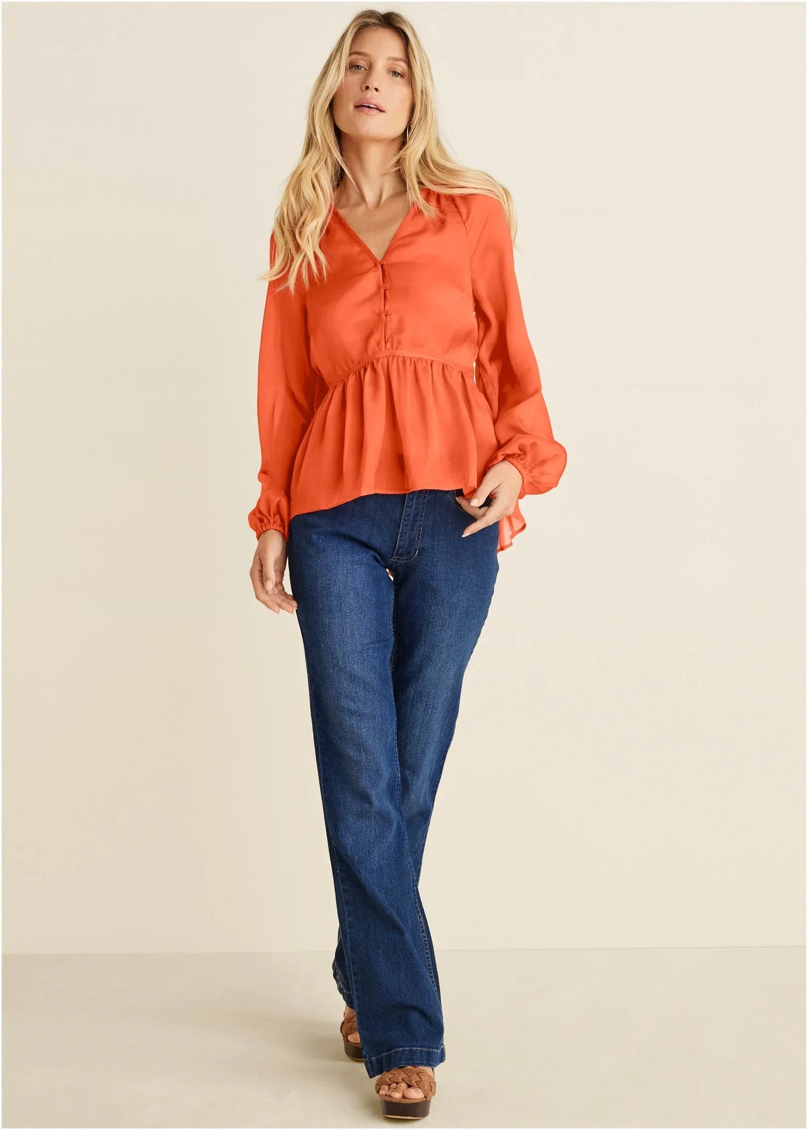 High Low Blouse Orange