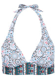 Anguilla Halter Bikini Top Lotus Flowers