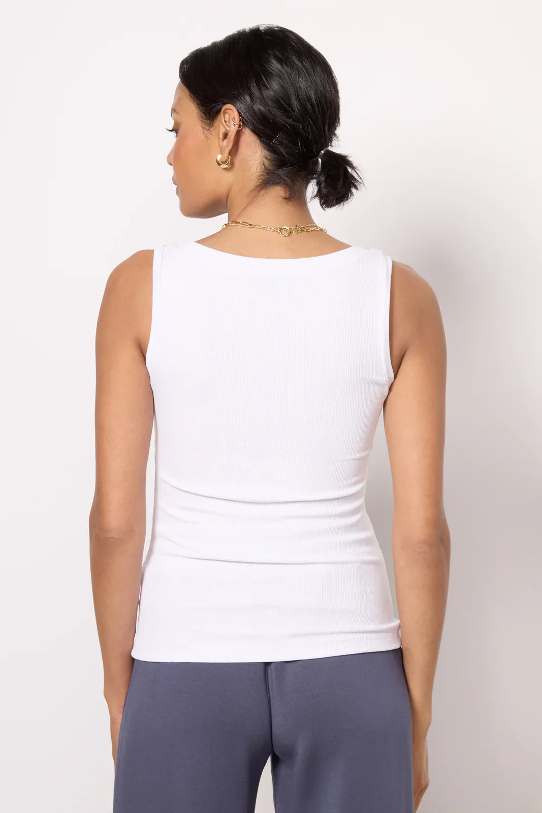 Ribbed V Slim Tank
