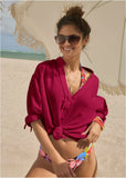 Textured Oversized Blouse Persian Red