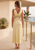 Miracles Happen Satin Maxi Dress Yellow