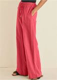 Linen Wide Leg Pant Coral