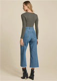 Ribbed Long Sleeve V Neck Olive