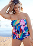 Ruffle Bandeau Tankini Top Living Art
