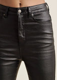 Coated Kick Flare Jeans Jet Black