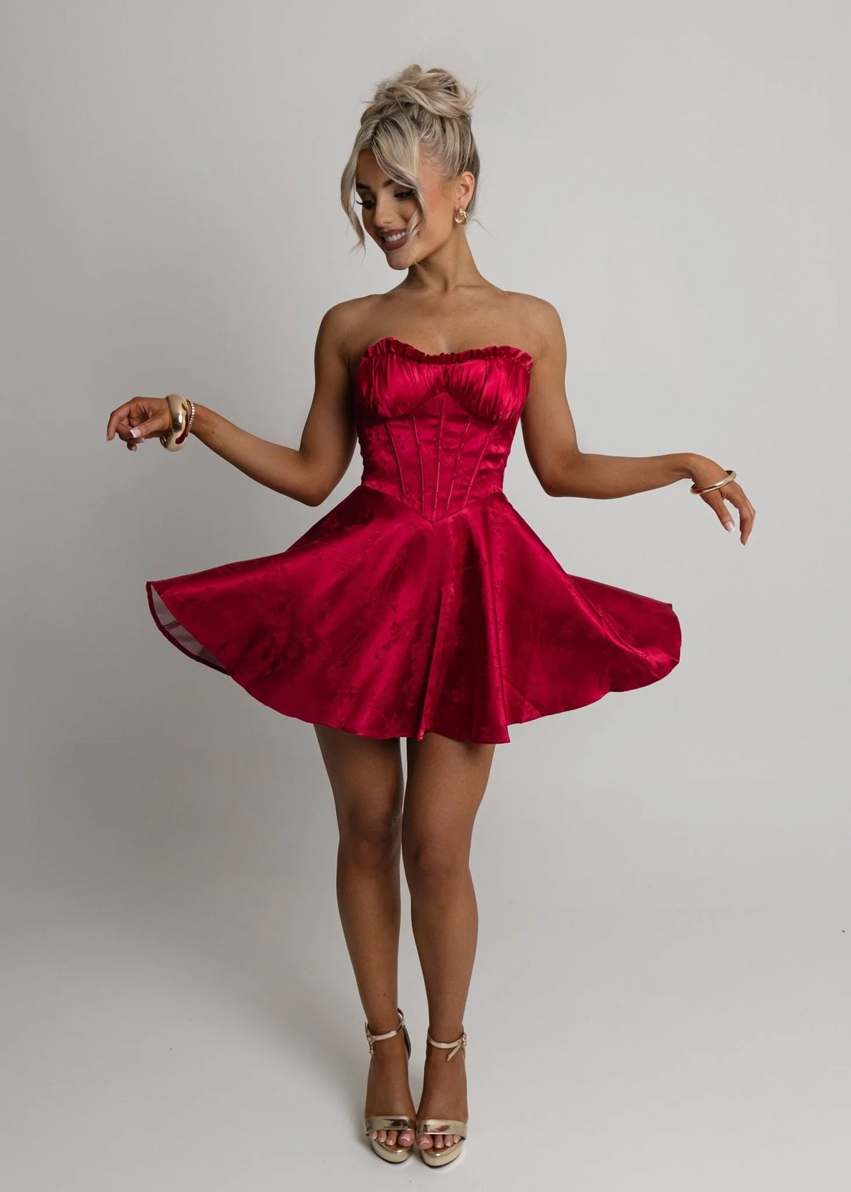 Heartstopper Strapless Mini Dress Red