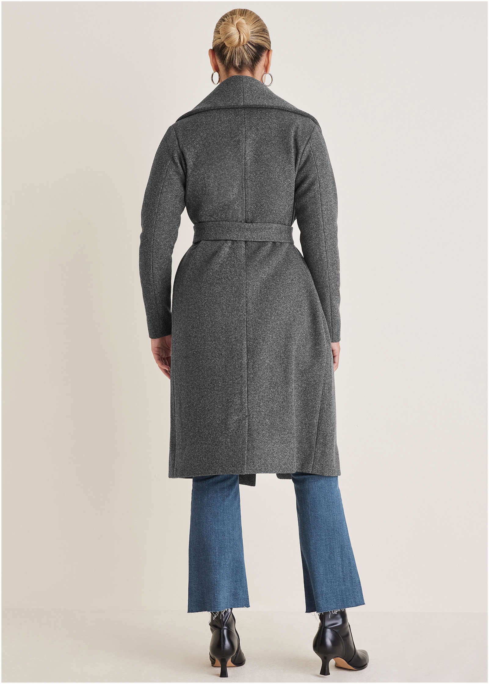 Robe Wrap Coat Dark Heather Grey