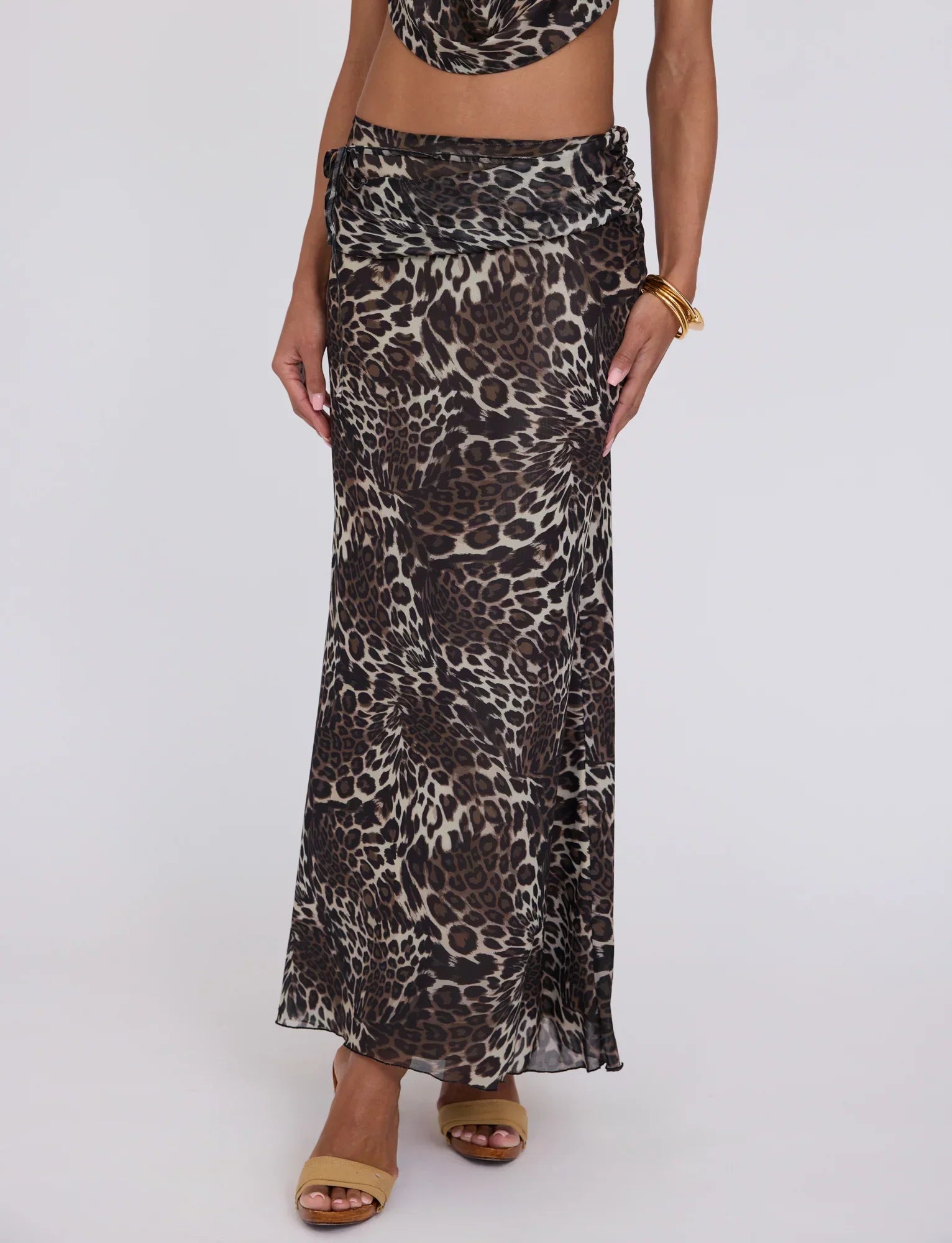 PEARL MAXI SKIRT MULTI LEOPARD