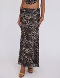 PEARL MAXI SKIRT MULTI LEOPARD