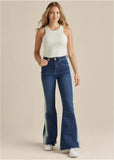 Side Stripe Flare Leg Jeans Denim Multi