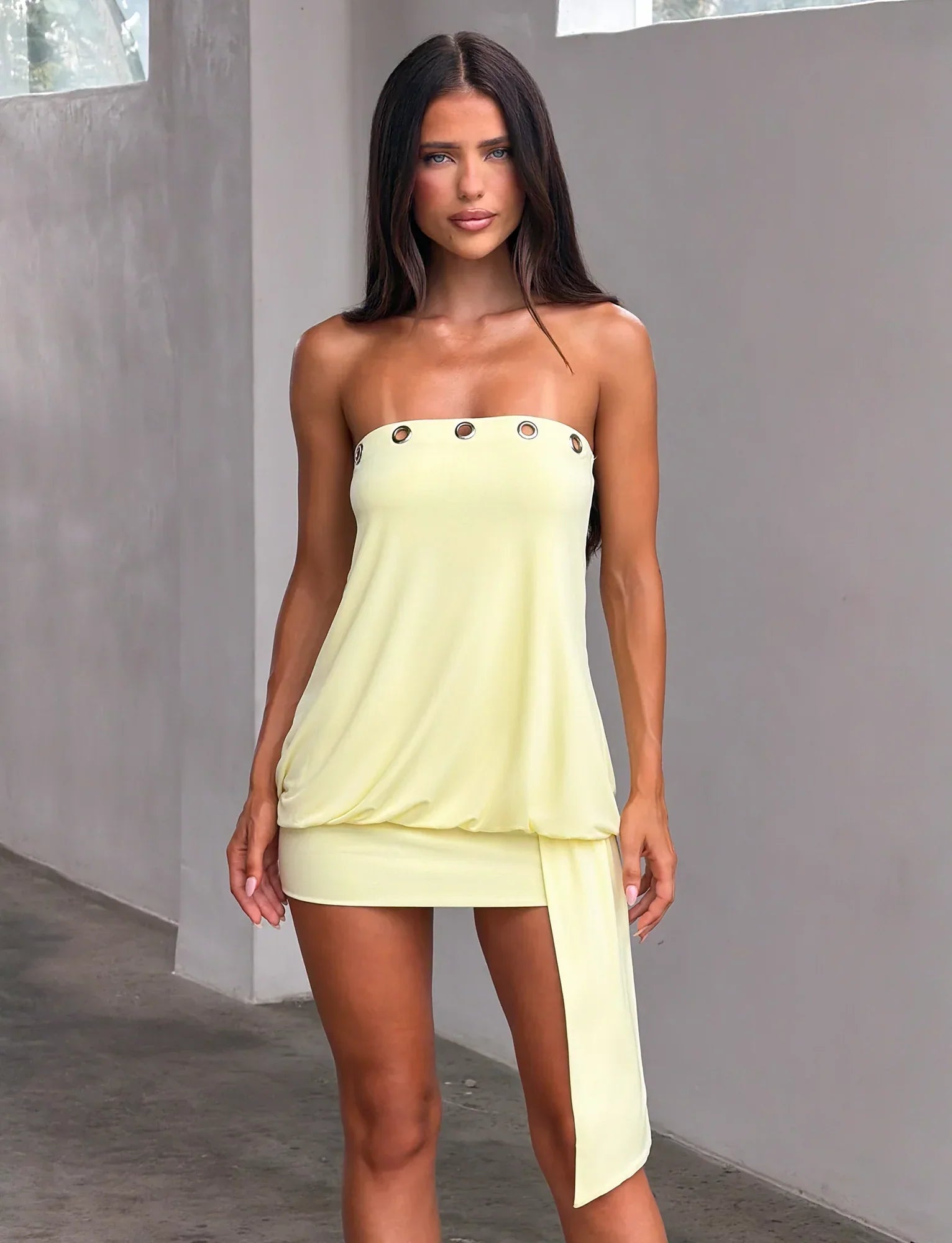 RAVENNA MINI DRESS BUTTER YELLOW