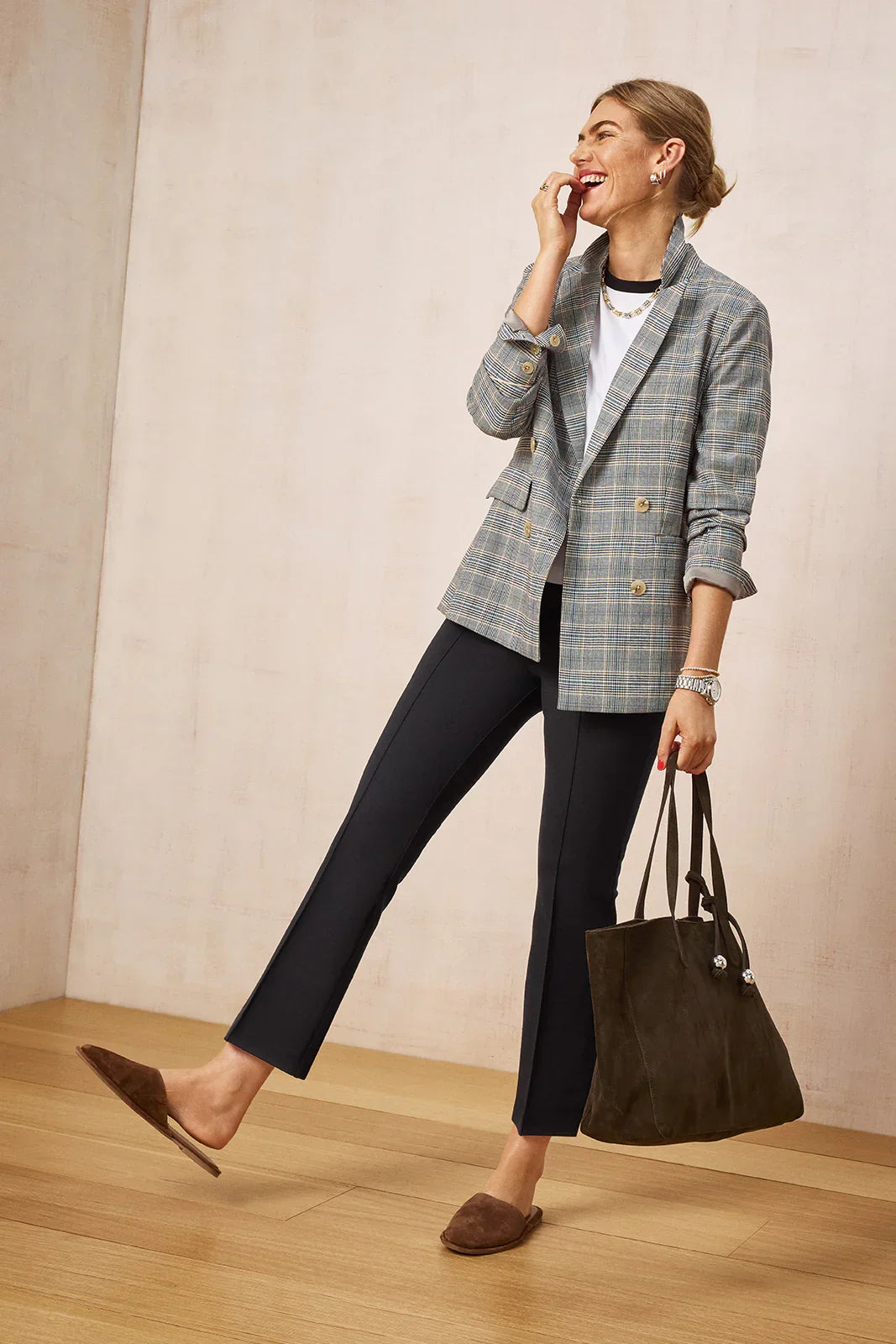 Pintuck Kick Flare Ponte