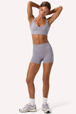 Super Sculpt Seamless Mini Shorts in Grey Marl
