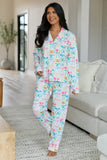 Cozy Crush Long Sleeve Pajama Top Take A Bow Multi Pastel