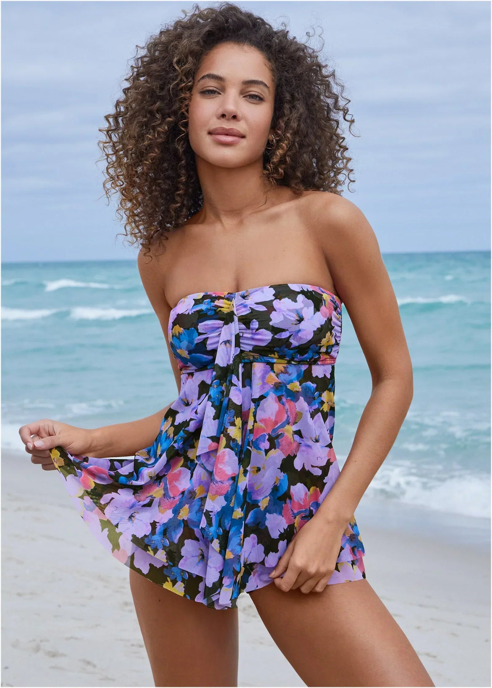 Lanai Bandeau Tankini Top Evening Bloom