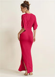 Drape Sleeve Maxi Dress Barberry