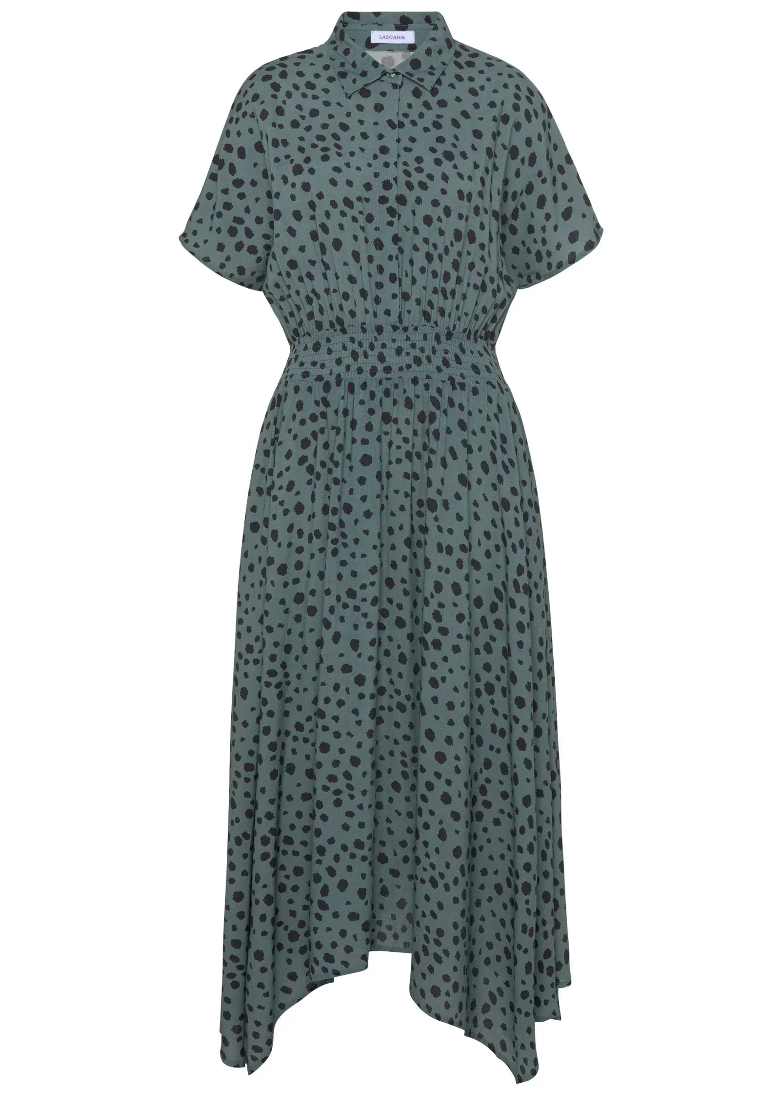 Collared Maxi Dress Green Black