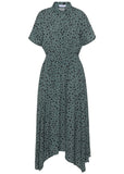 Collared Maxi Dress Green Black