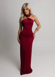 Romance Me Halterneck Maxi Wine