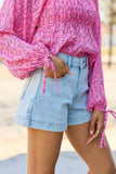 Come As You Are Light Wash Relaxed Fit Denim Shorts