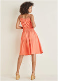 Smocked Midi Dress Burnt Coral