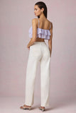 Mid Rise Barrel Leg Jeans in Ecru Wash