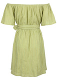 Off The Shoulder Mini Dress Light Green