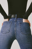 High Rise Flared Jeans in Indigo Wash