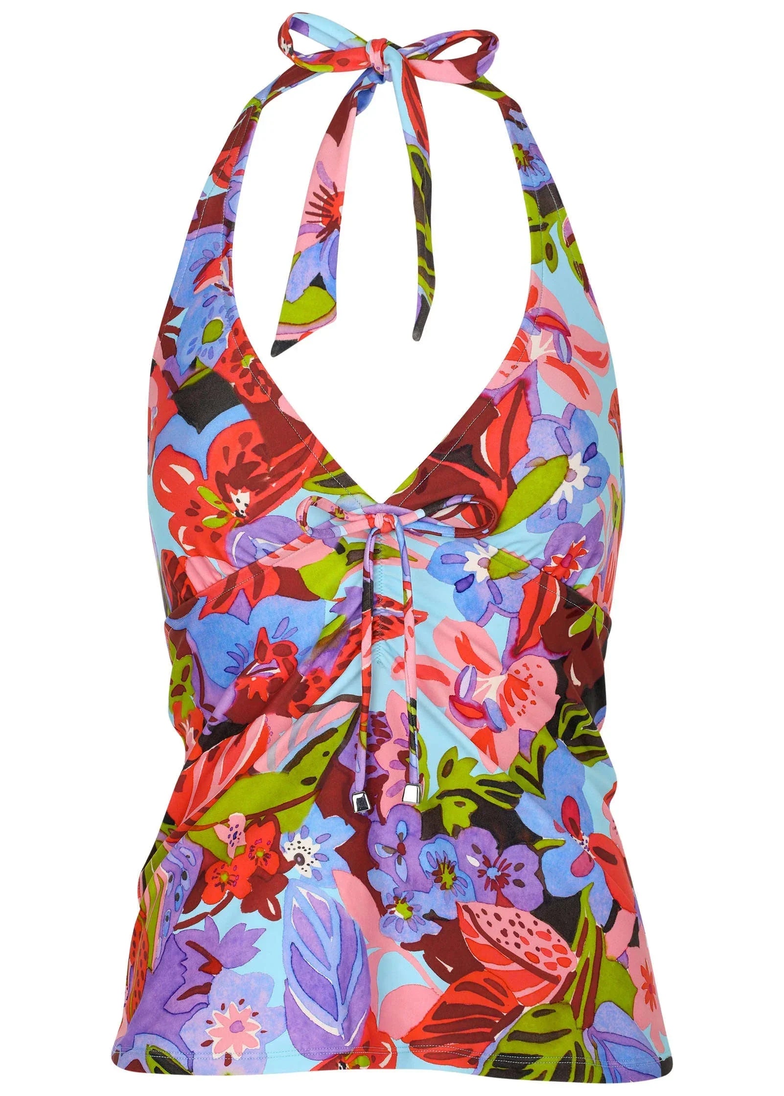 Sicily Halter Tankini Top Strawberry Floral