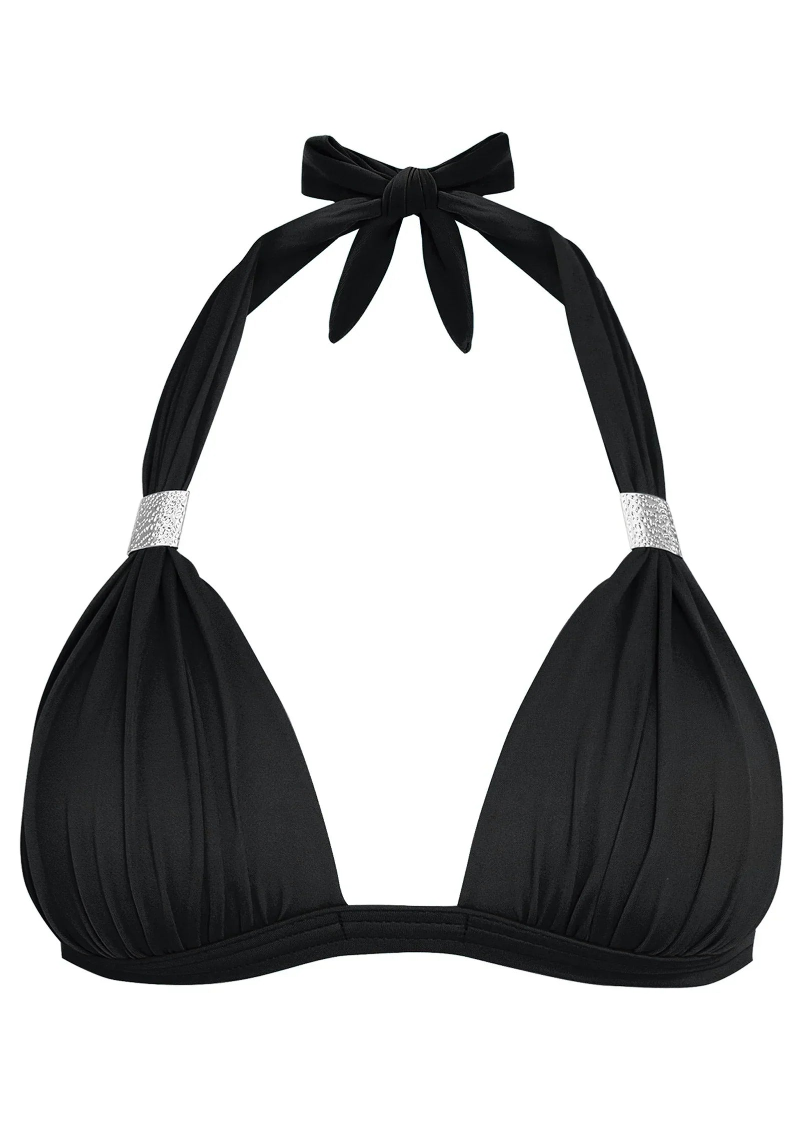 Goddess Push Up Halter Top Black Beauty