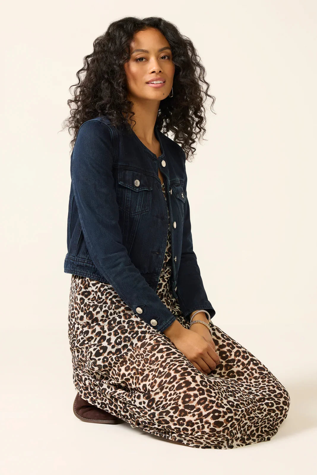 Collarless Trucker Jacket