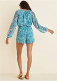 Crinkle Chiffon Romper Water Snake