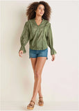 Kate Step Hem Denim Shorts Medium Wash