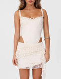 DEJA BODYSUIT BEIGE CHAMPAGNE CHAMPAGNE LACE