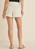 Relaxed Twill Shorts Cream