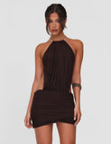 EVANNA MINI DRESS BROWN CHOCOLATE