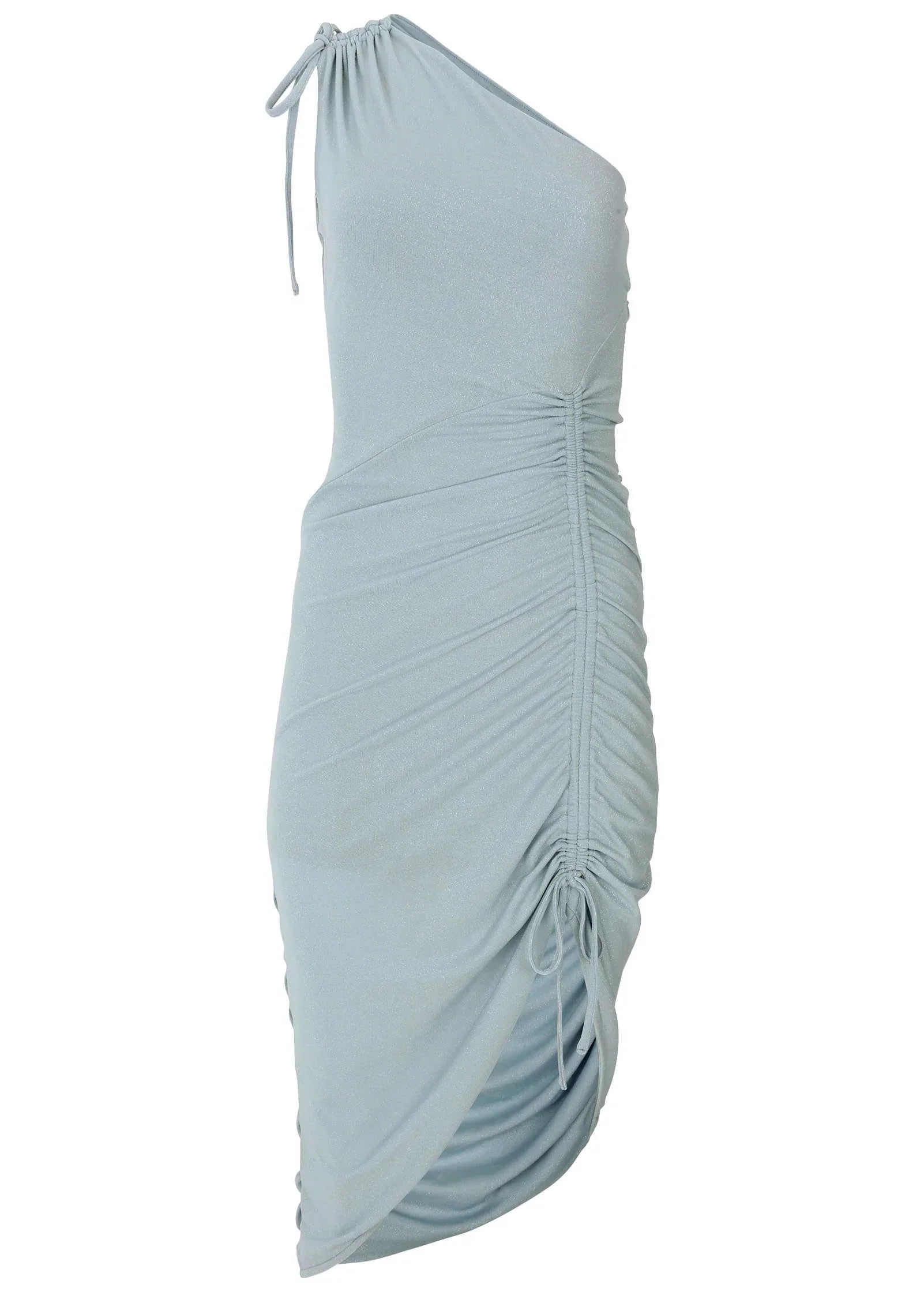 Glitter Knit Midi Dress Blue Metallic