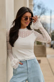 Madison Ivory Lace Mockneck Top