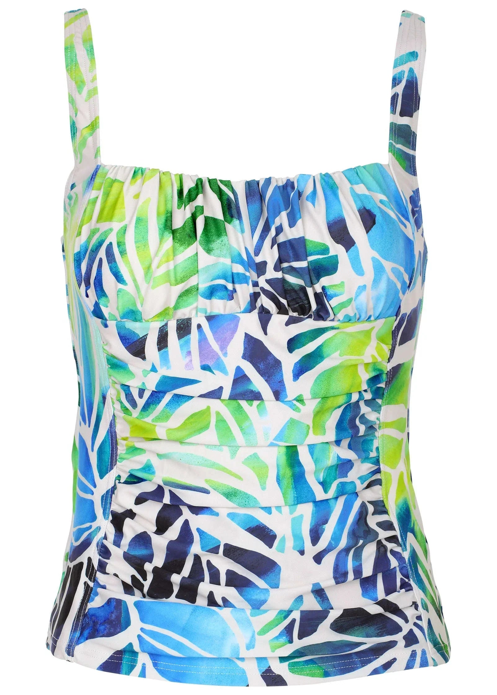 Sydney Ruched Tankini Top Ombre Block Leaves