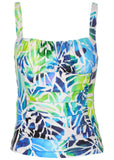 Sydney Ruched Tankini Top Ombre Block Leaves