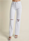 Laura Crop Wide Leg Jean White Denim