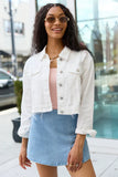 Run Around Town Ivory Deconstructed Denim Jacket