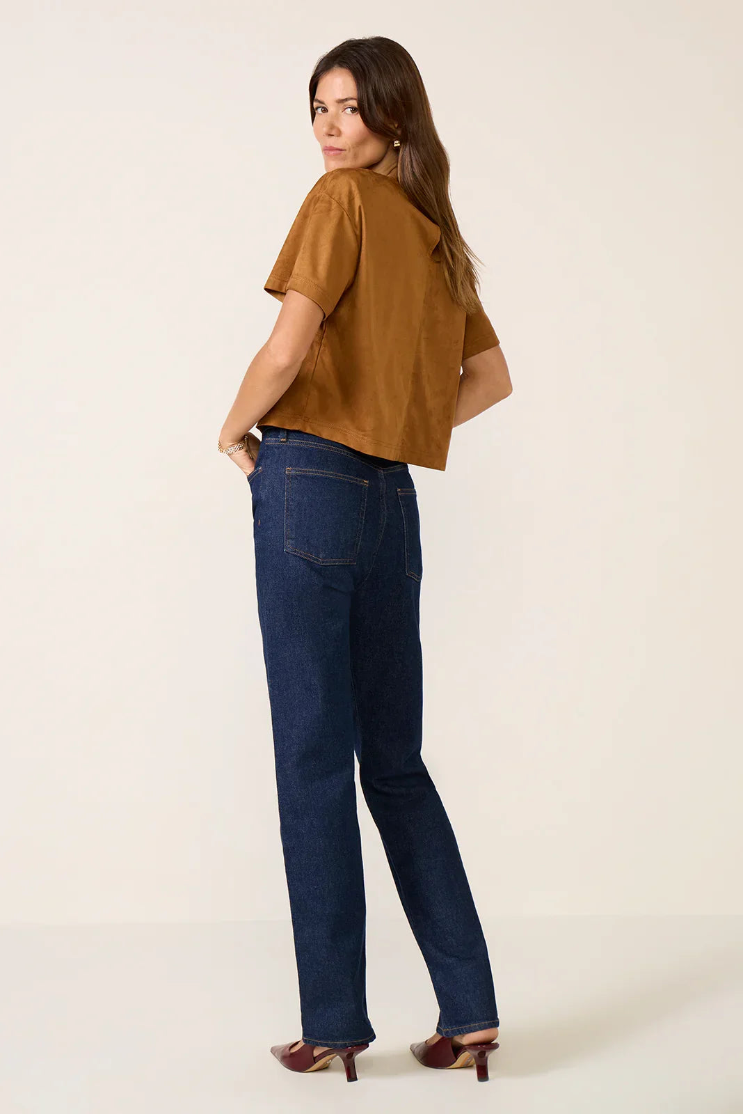 90s Pinch Waist Long Straight Jean