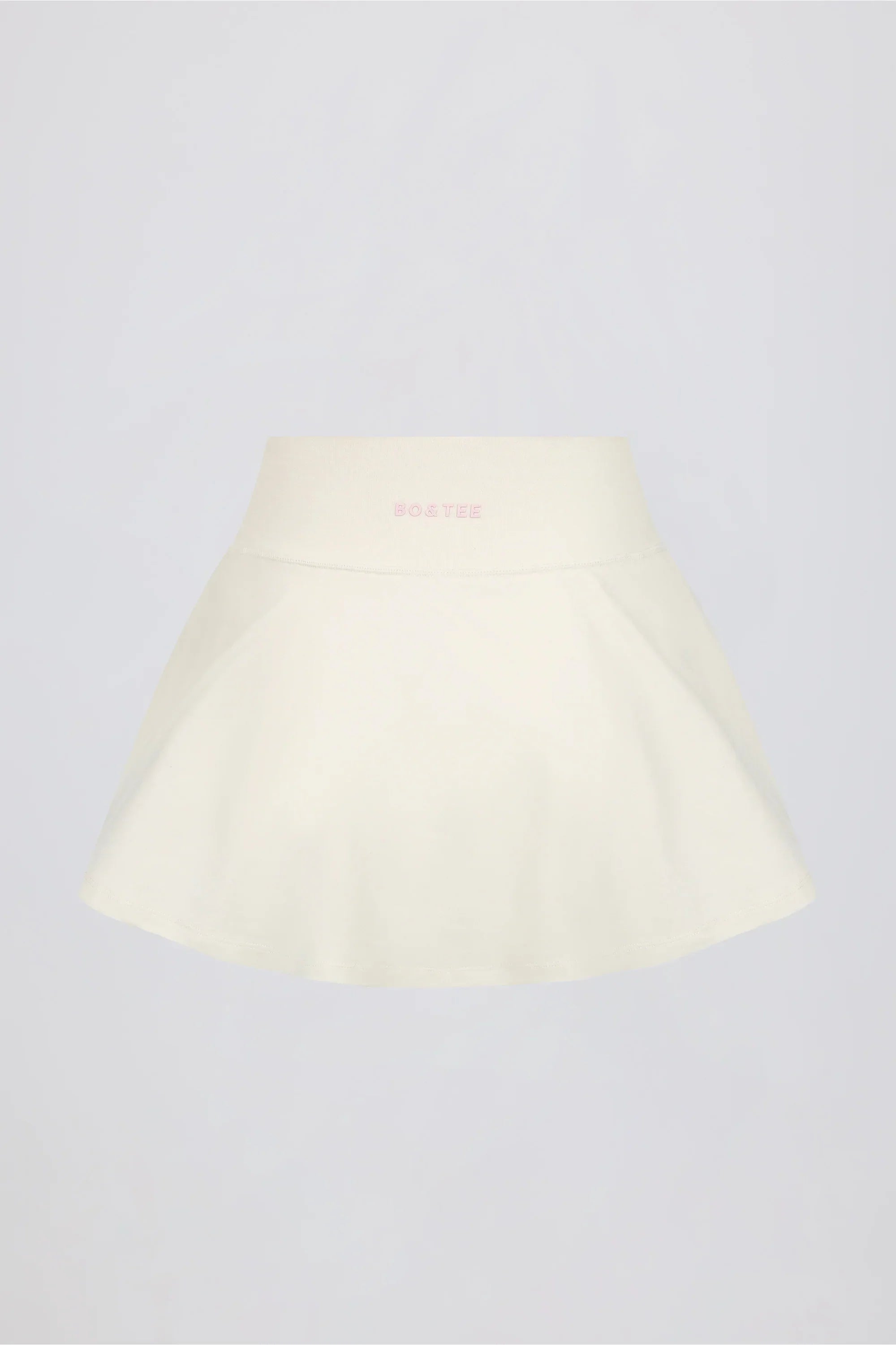 Brushed Jersey Crossover Mini Skort in Vanilla