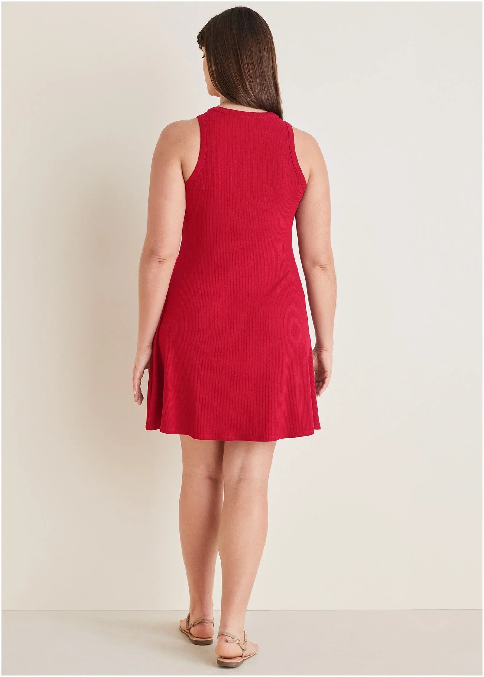 Flexrib Fit And Flare Dress Red