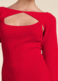 Sweater Dress With Shrug Red