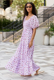 Aurora Lavender Smocked Top Maxi Dress